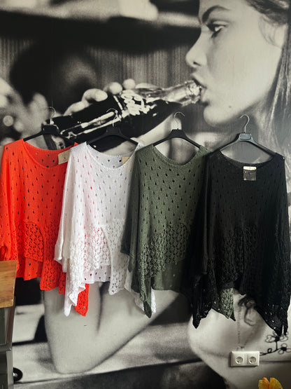 Pullover, diagonal , gestrickt