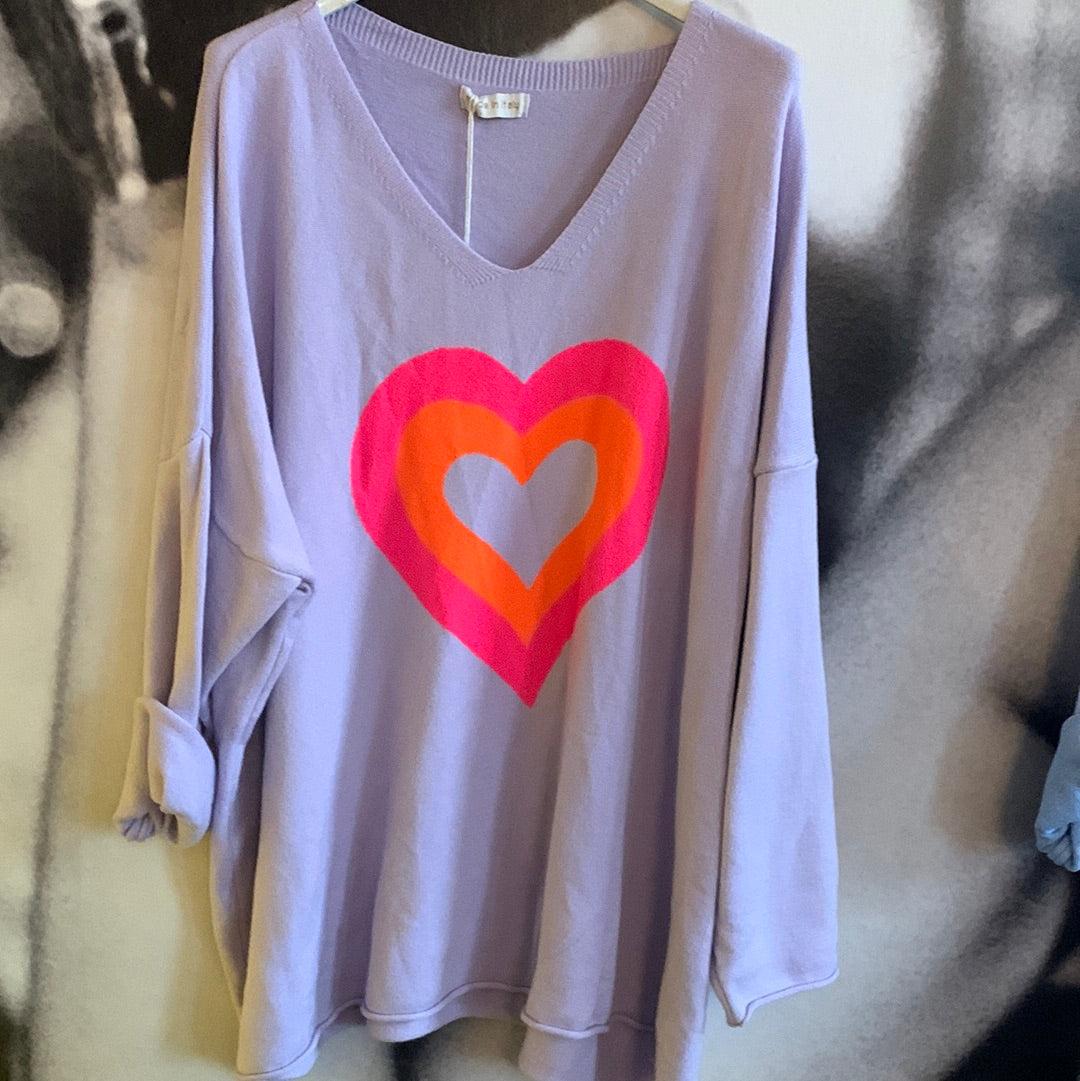 Pullover, Herz, Oversize