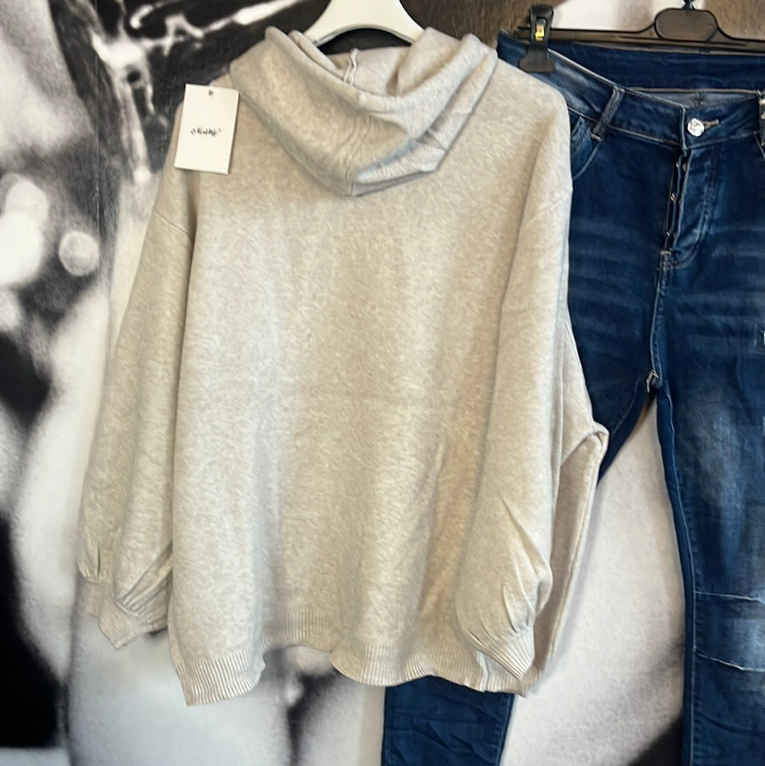 Shirt, Hoodie, Kapuzenshirt , beige