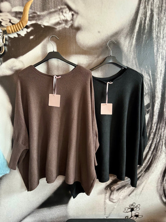 Feinstrickpulli , Ponchostyle, Oversize
