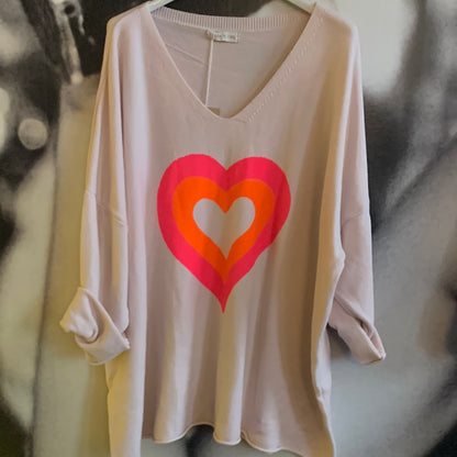 Pullover, Herz, Oversize
