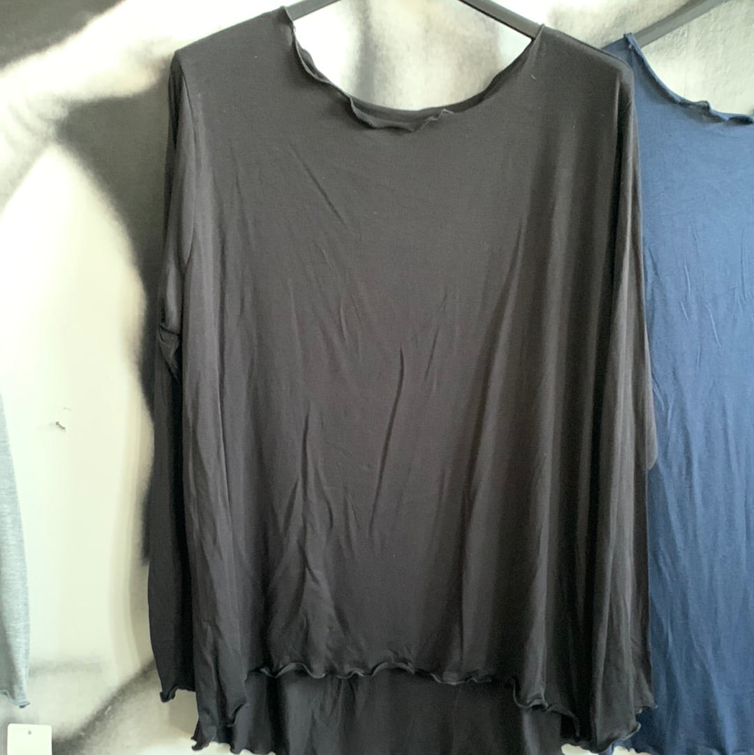 Shirt, Langarm , gekreuselt