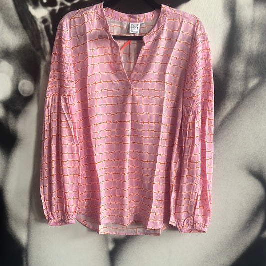Bluse ,pink geometric ,Emily van den Bergh