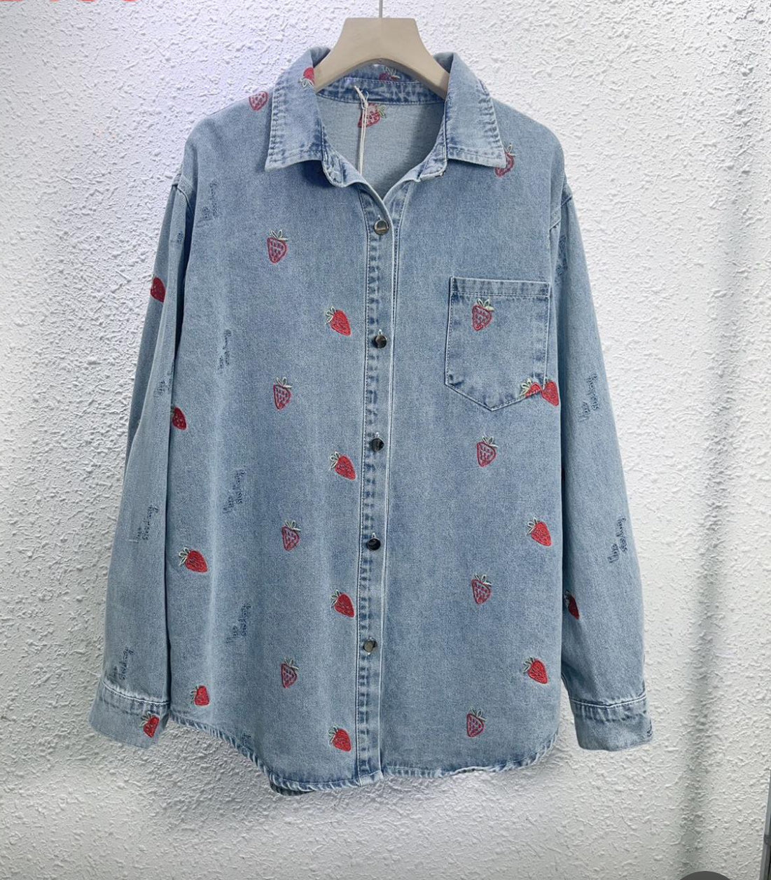 Jeans Hemd, Erdbeere