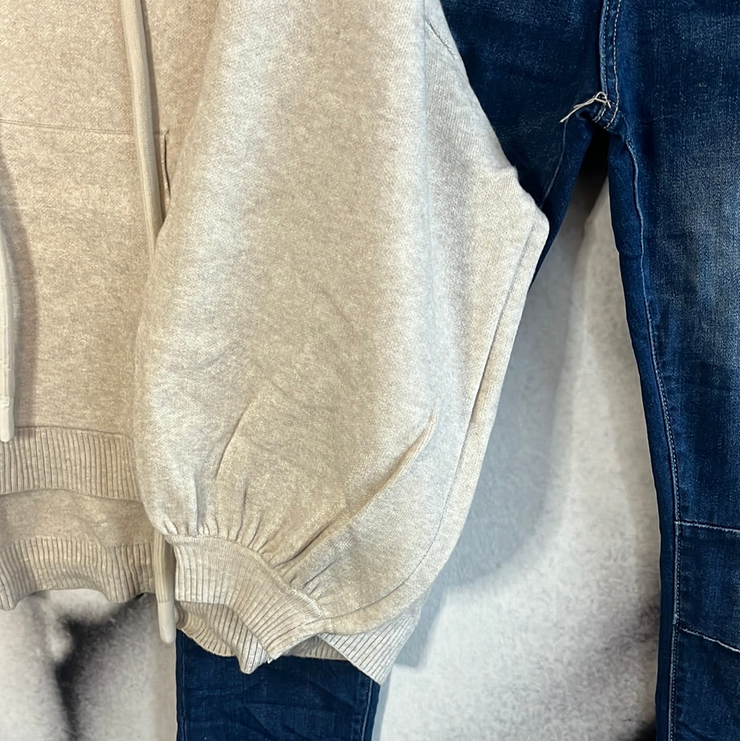 Shirt, Hoodie, Kapuzenshirt , beige