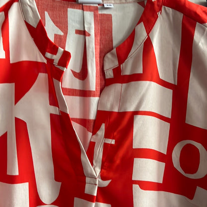 Bluse ,red Letters Stehkragen, Emily van den Bergh