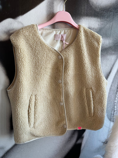 Weste Teddy , Beige