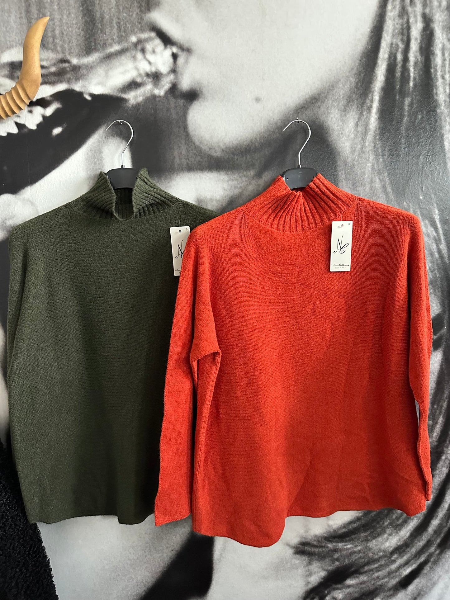 Strickpulli mit Stehbündchen,