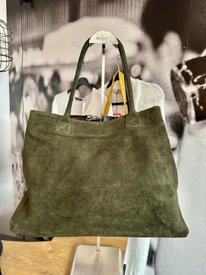 Tasche, Wildleder, grün