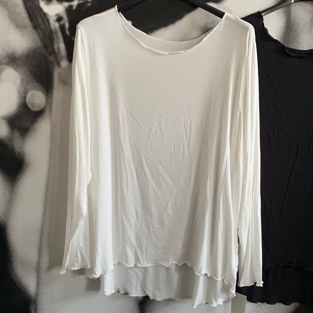 Shirt, Langarm , gekreuselt
