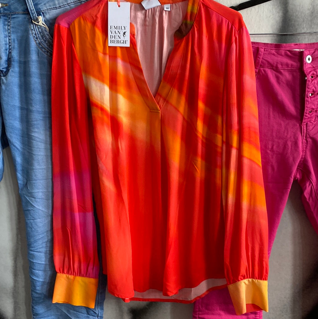 Bluse , Orange Verlauf,  Emily van den Bergh