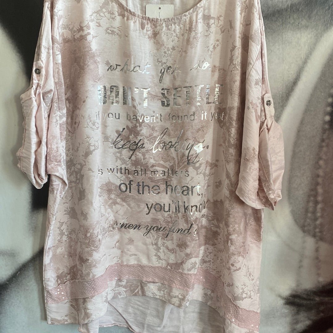 Shirt , mit Silberprint