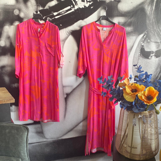 Kleid,Pink -Orange, 2 Variationen Emily van den Bergh