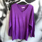 Shirt , Feinstrick, uni, mit V - Ausschnitt