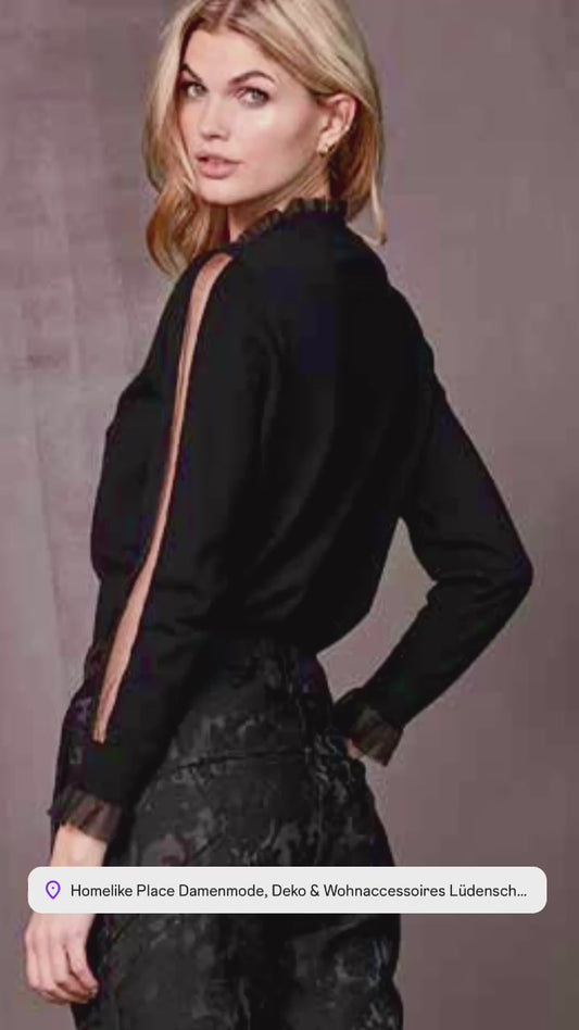 Feinstrick Pullover mit Sichteinsatz