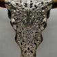 Skulptur Schädel , Stier, gestochen 32 cm, stehend