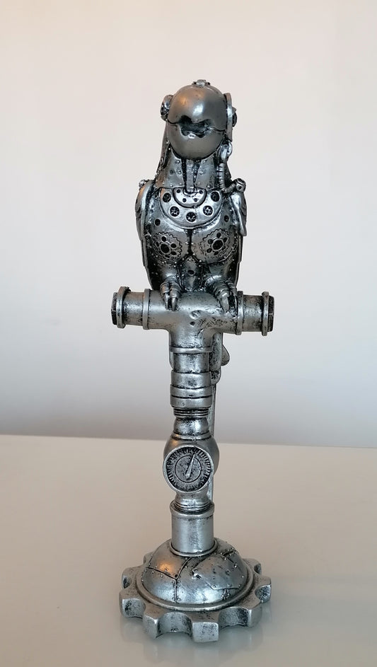 Vogel  "Poly " Steampunk ", Skulptur