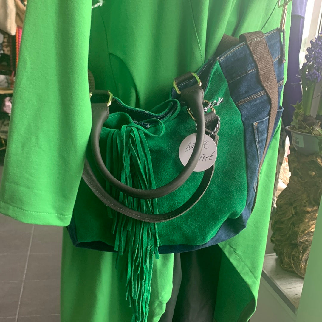 Tasche/ Shopper Jeanslook mit Wildleder