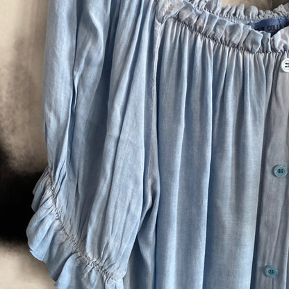 Tunika, Bluse, mit Carmenausschnitt