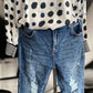 Bluse weiss/blau , Punkte, Emily van den Bergh