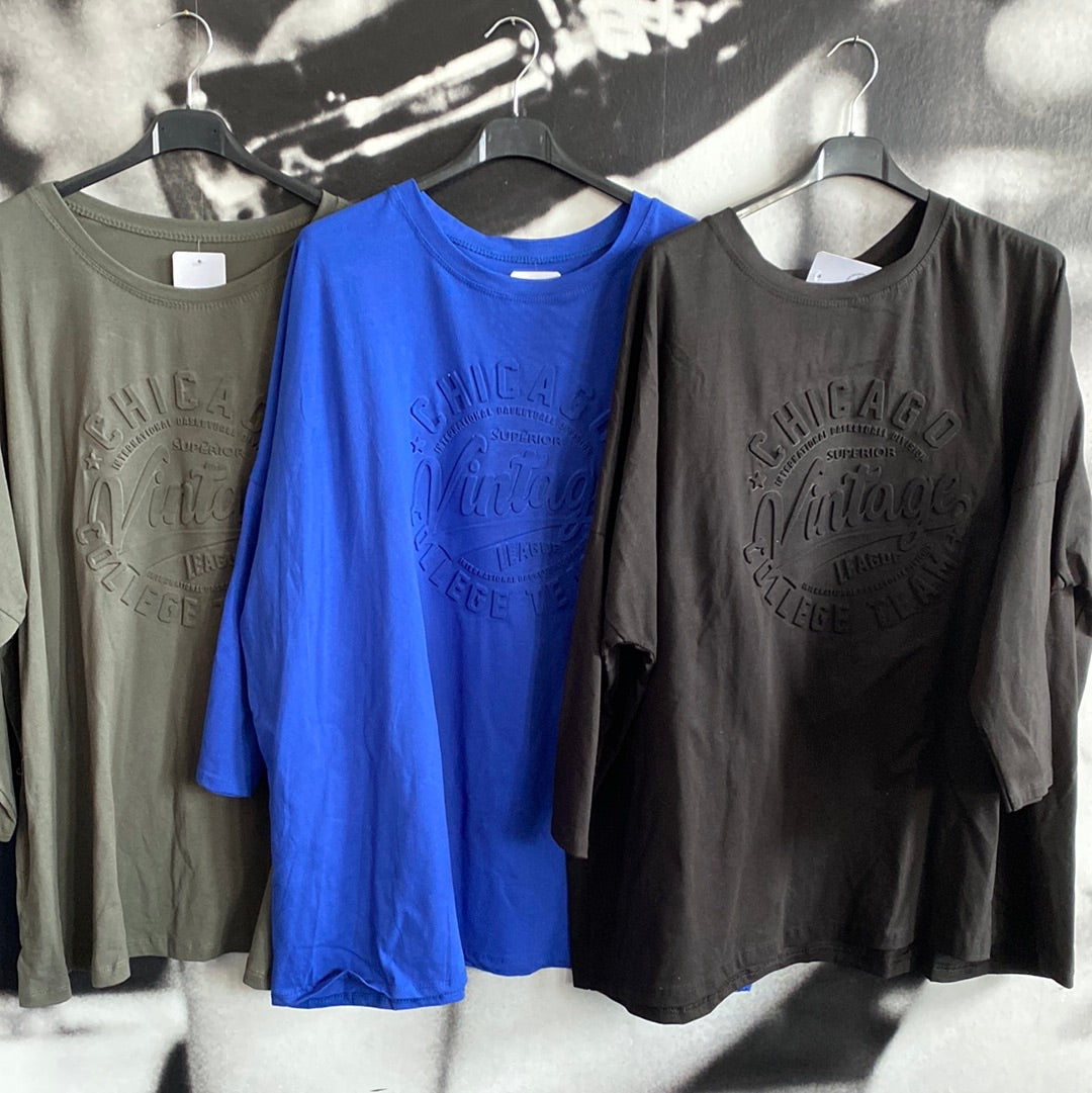 T - Shirt, Langarm , Vintage BIG