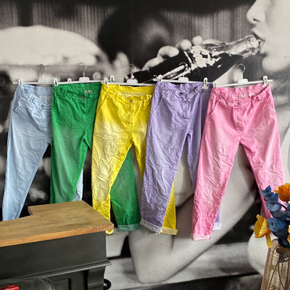 Hose, Jeans ,farbig verwaschen