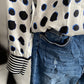 Bluse weiss/blau , Punkte, Emily van den Bergh