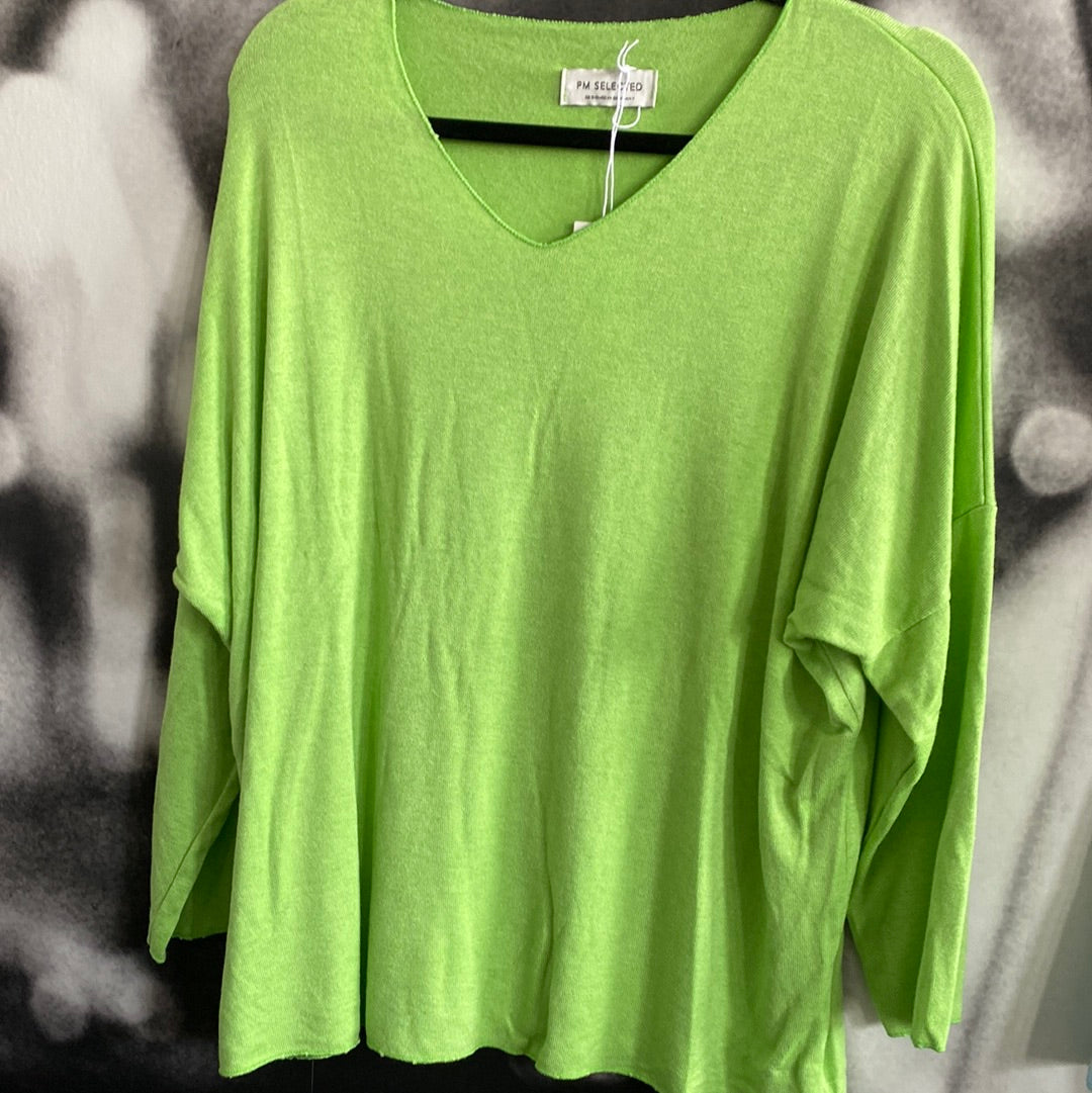 Shirt , Feinstrick, uni, mit V - Ausschnitt