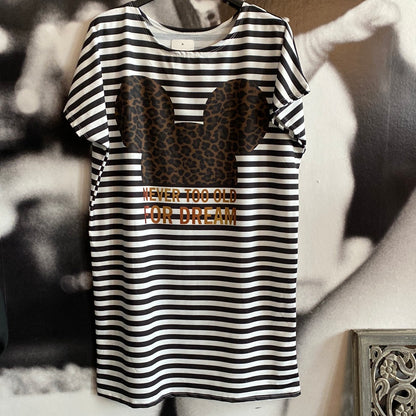 Shirt/ Tunika Kleid, gestreift mit Leomaus