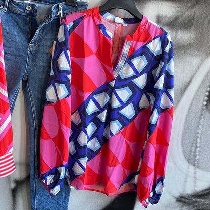 Bluse retro Blue, Emily van den Bergh