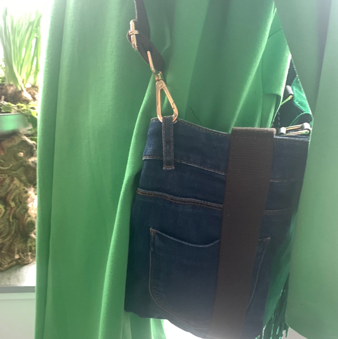 Tasche/ Shopper Jeanslook mit Wildleder