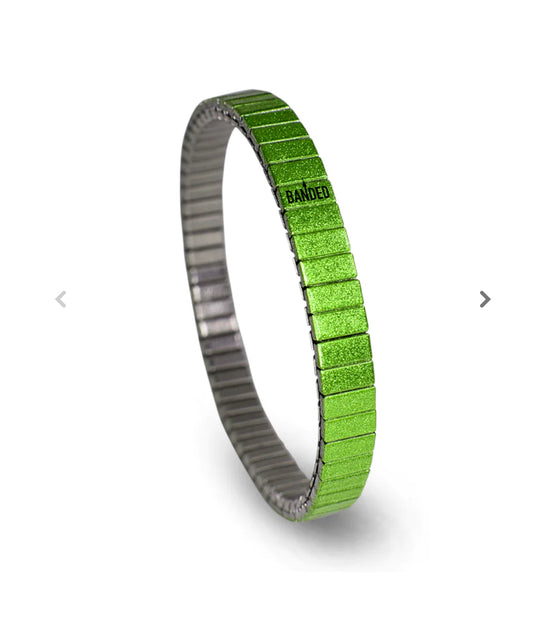 Armband , Grün,  6 mm, Banded