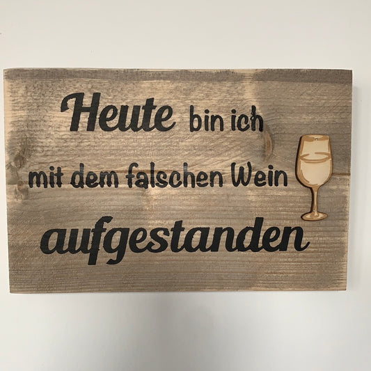 Schild " Wein „