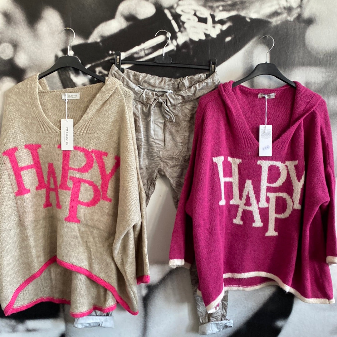 Strickpulli Happy