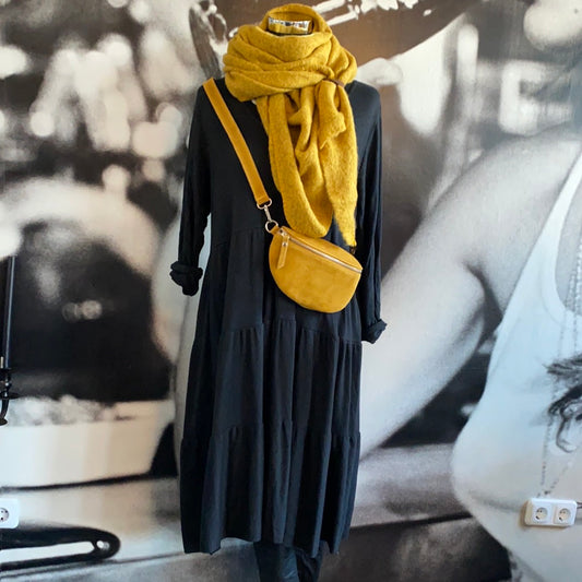 Kleid, Feinstrick mit Volant