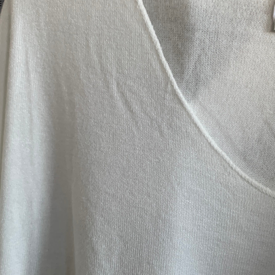 Shirt , Feinstrick, uni, mit V - Ausschnitt
