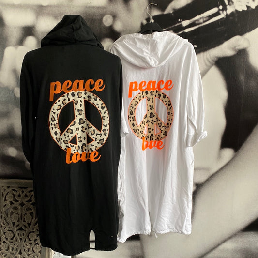 Jacke , Sweatshirt Jacke mit Kapuze Peace