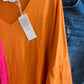 Shirt , Feinstrick, uni, mit V - Ausschnitt