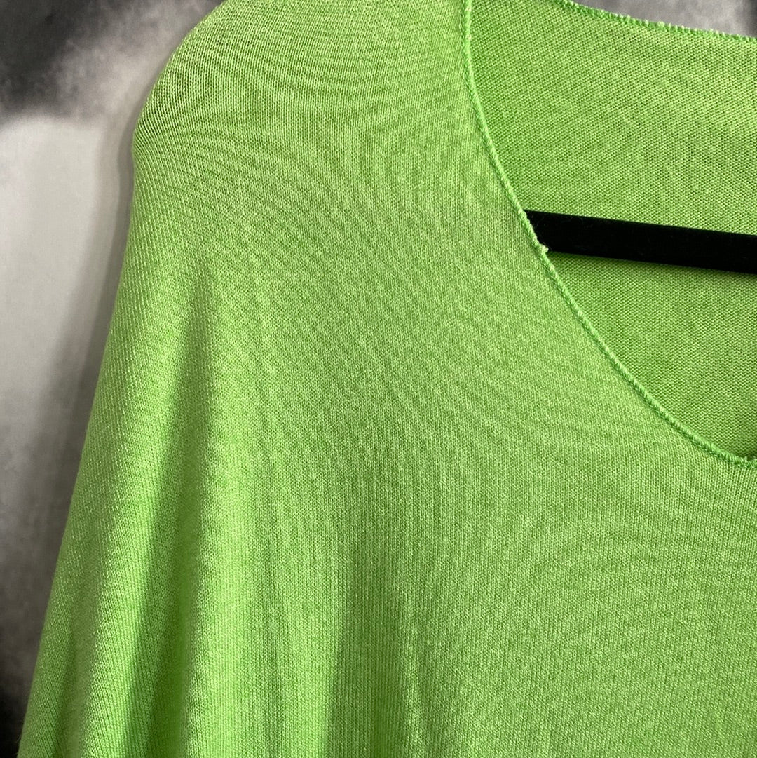 Shirt , Feinstrick, uni, mit V - Ausschnitt