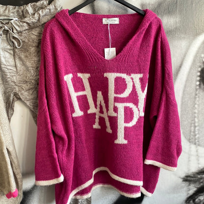 Strickpulli Happy