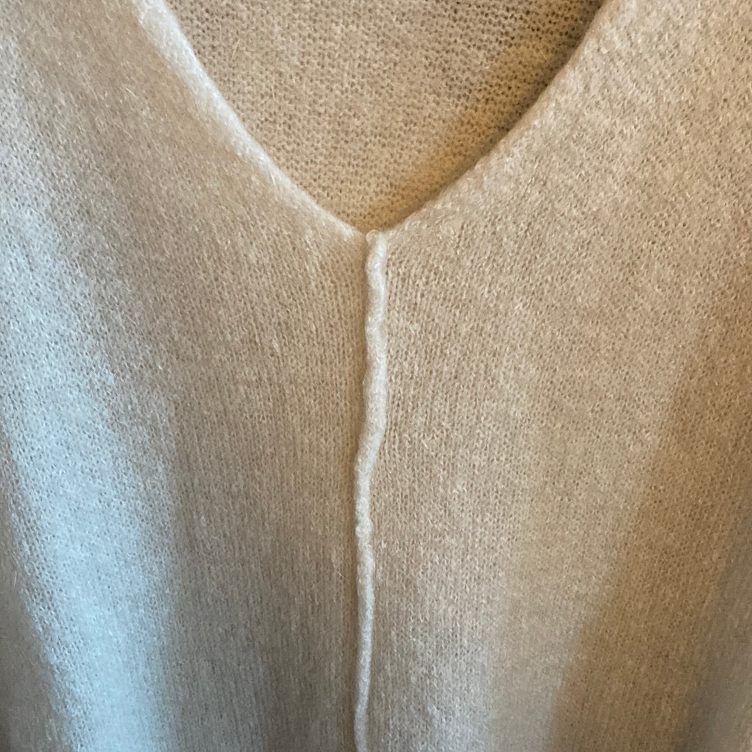 Strickpulli , Sand, Mohair Mix