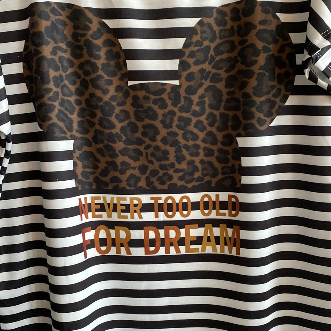 Shirt/ Tunika Kleid, gestreift mit Leomaus
